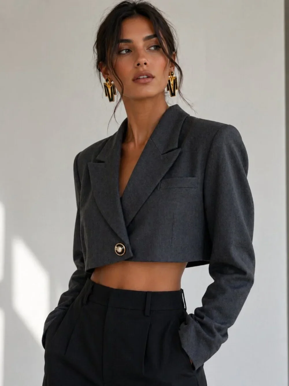 Vintage Upcycled Cropped Blazer LilyLilyL X Ninoi Cerruti - Picture 2 of 12